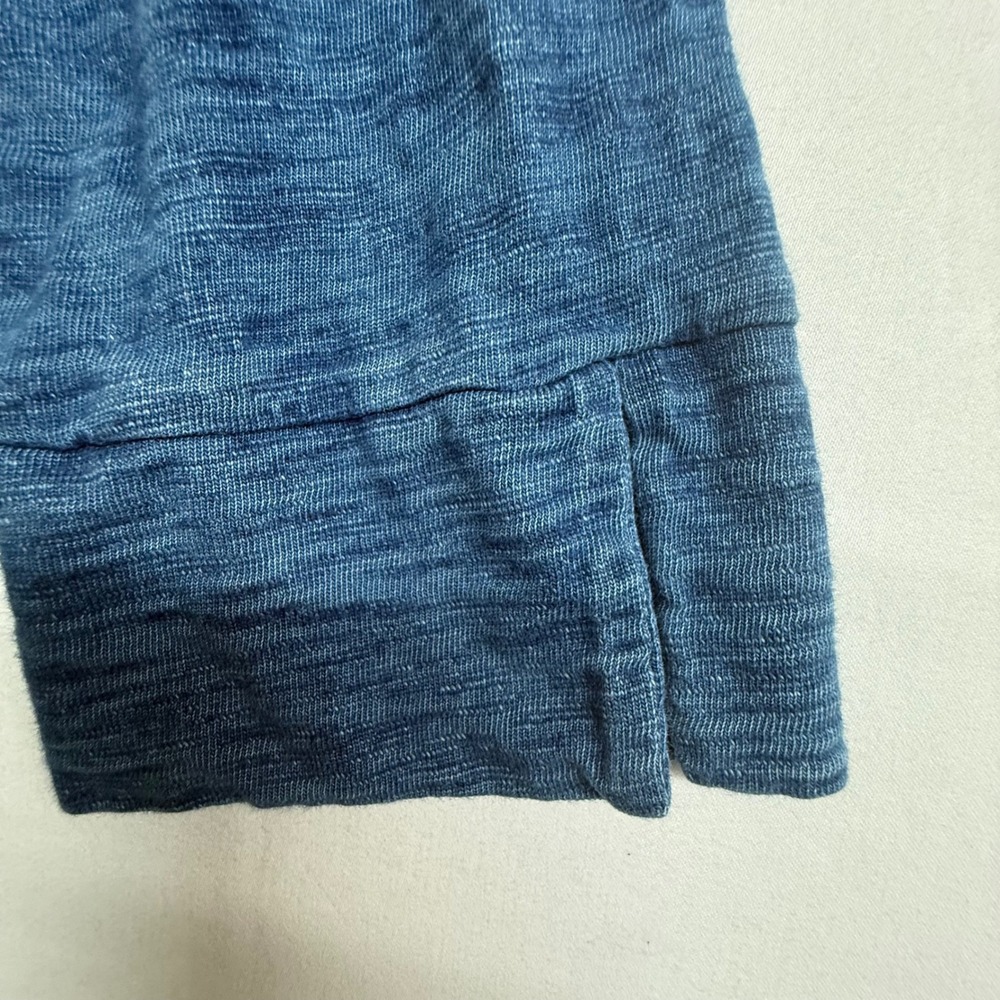 Talbots Shirt Dress Womens Medium Blue Slub Knit 100% Cotton 3/4 Sleeve Casual - Picture 5 of 9